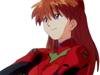 🙂 Asuka Neon Genesis Evangelion Anime, Manga, Cartoon, Charakter, orange Haare, lächelnd, EVA-Anzug, Neon Genesis Evangelion telegram sticker