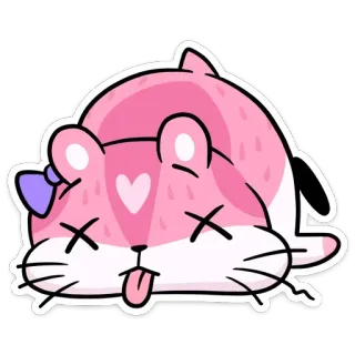 😵 chuột hamster, chết, động vật, nhãn dán, hoạt hình, hồng telegram sticker