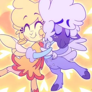 🥰 cartone animato, pecora, carino, amore, amici telegram sticker