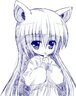 🙏 Anime, Kawaii, Gadis, Telinga kucing, Manga, Imut telegram sticker