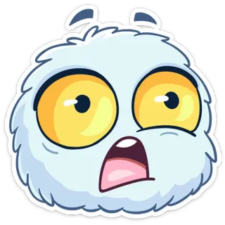 😳 dibujos animados, monstruo, impactado, sorprendido, asustado, preocupado, confundido telegram sticker