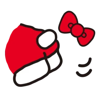 🥺 красная шапка, бант, зима, рождество, праздничный, милый telegram sticker