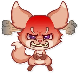😡 cartoon, fox, angry, upset, character, animal, emotions telegram sticker
