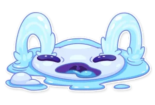 😭 Blob, Lindo, Triste, Llorando, Azul, Dibujos animados telegram sticker