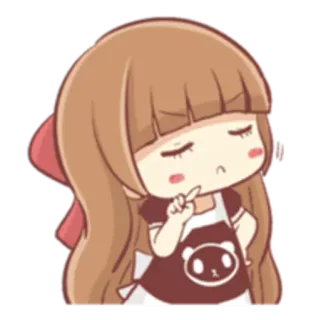 😠 sticker, cartoon, mädchen, süß, bär, kawaii telegram sticker