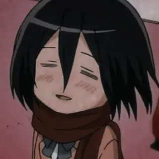 🧣 Mikasa Ackerman Attack on Titan 动漫, 进击的巨人, 三笠, Q版, 卡通, 动画 telegram sticker