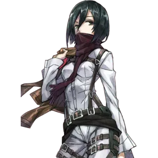 🚶 Mikasa Ackerman Attack on Titan Mikasa, Ackerman, Attack on Titan, Anime, Manga, Verkenningslegioen, Vrouw telegram sticker