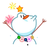 🥳 muñeco de nieve, invierno, Navidad, fiestas, festivo, dibujos animados telegram sticker