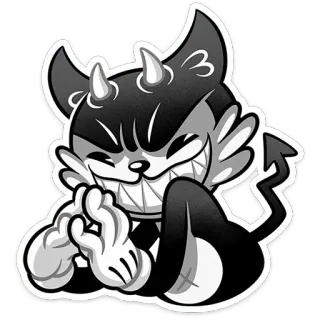 😈 devil, cat, cartoon, evil, grin, halloween, spooky telegram sticker