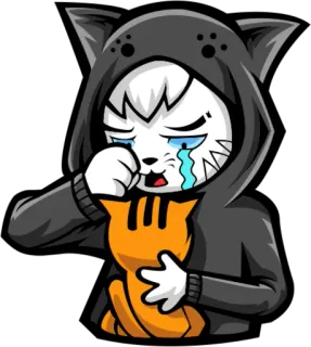 😭 кот, грустный, плачущий, аниме, каваий, мультфильм telegram sticker