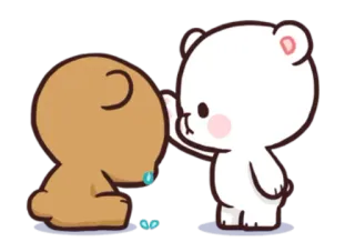 😙 urso, fofo, triste, conforto, ilustração, desenho animado telegram sticker