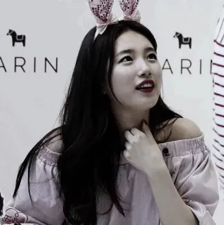 🌫 ARIN wanita, orang, gadis, telinga kelinci, Korea telegram sticker