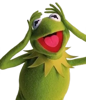 😲 Kermit Żaba Kermit, Muppet, żaba, pacynka, mem telegram sticker