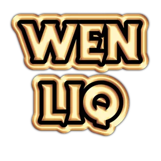 🎬 WEN LIQ 文字, wen, liq, 排版, 金色 telegram sticker