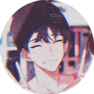 ❤️ Cartoon, Junge, Lächeln, Glücklich, Friedenszeichen, Anime telegram sticker