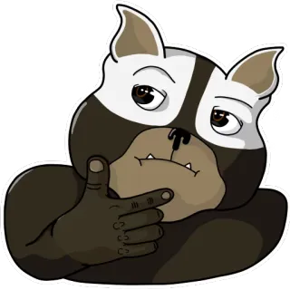 🤔 anjing, berpikir, kartun, binatang, hewan peliharaan, imut, lucu telegram sticker