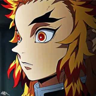 😳 Rengoku Kyoujurou Demon Slayer Rengoku, Kyojuro, Demon Slayer, Anime, Personagem, Chama, Fogo telegram sticker