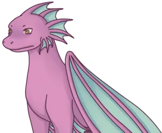 😐 dragón, fantasía, animal, criatura, pegatina, rosa, lindo whatsapp sticker