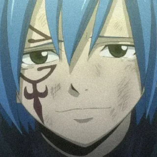 😌 anime, manga, character, face, symbol, scar telegram sticker