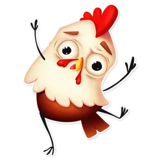 😛 pollo, cartone animato, divertente, animale, carino telegram sticker