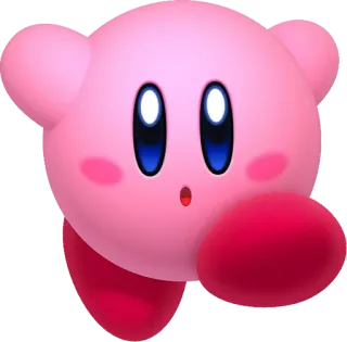 😲 Kirby różowy, słodki, gra wideo, nintendo, postać telegram sticker