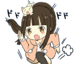 🏃 ドドドド Anime, Chibi, Correndo, Fofo, Gato telegram sticker