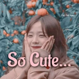 😍 So Cute... милая, девушка, красивая, счастливая, улыбка, каваий telegram sticker
