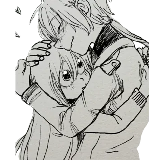 😍 Umarmung, Umarmen, Freundschaft, Zuneigung, Anime, Cartoon telegram sticker