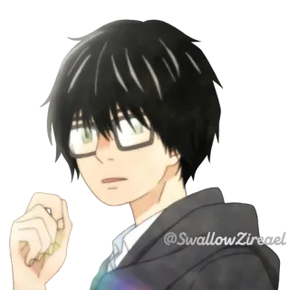 😦 @SwallowZire Anime, Kính, Nhân vật, Hoạt hình, Minh họa, Đàn ông, Chân dung telegram sticker