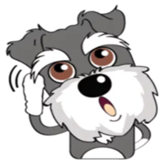 🤔 perro, dibujos animados, lindo, schnauzer telegram sticker