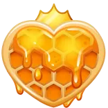 ❤️ honey, heart, sweet, food, golden, dripping, honeycomb telegram sticker