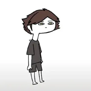 🦈 Cartone animato, Personaggio, Ragazzo, Disegno, Semplice, Minimalista telegram sticker
