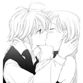 💕 Kuss, Anime, Liebe, Romantik, Paar telegram sticker