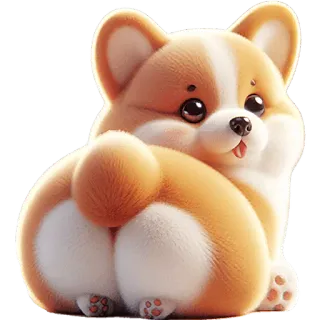 🍑 corgi, cachorro, fofo, filhote, animal, animal de estimação telegram sticker