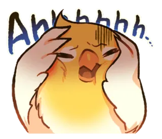 😨 Ahhhhh... oiseau, stressé, anxieux, détressé, frustré, dessin animé, émotion whatsapp sticker