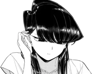 🙂 Komi Shouko Komi Can't Communicate 애니메이션, 만화, 코미 양은 커뮤증입니다, 코미 쇼코, 수줍음, 귀여운, 와이푸 telegram sticker