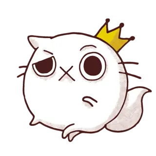 🤨 cartoon, cat, crown, sticker whatsapp sticker