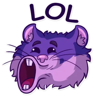 😜 LOL 仓鼠, 哈哈, 搞笑, 表情包, 动物, 啮齿动物, 卡通, 表情 telegram sticker