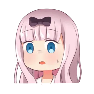 😦 Chika Fujiwara Kaguya-sama: Love Is War 藤原千花, 动漫, 辉夜大小姐想让我告白, 贴纸, 可爱, 漫画, Q版 telegram sticker
