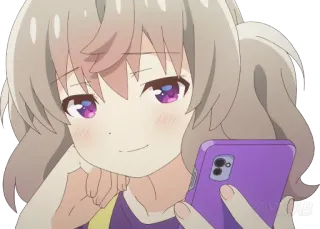 😏 Anime, Dziewczyna, Słodkie, Telefon, Kreskówka whatsapp sticker