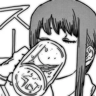 🍺 ス Anime, Manga, Bebiendo, Makima, Chainsaw Man, Fanart, Animación telegram sticker