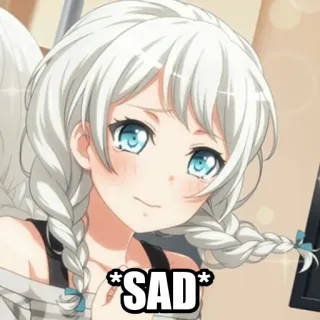 😔 *SAD* Anime, Mädchen, traurig, weinend, Charakter whatsapp sticker