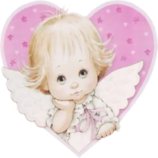 💝 anjo, querubim, coração, fofo, kawaii telegram sticker
