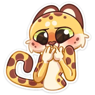 ☺️ Dibujos animados, Leopardo, Pegatina, Lindo, Animal telegram sticker
