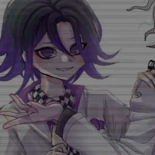 😄 Kokichi Oma Danganronpa Anime, Charakter, Danganronpa, lila Haare, Fanart telegram sticker