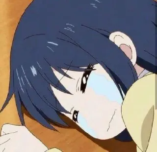 🧁 anime, piangendo, triste, emozionale, ragazza, lacrime whatsapp sticker