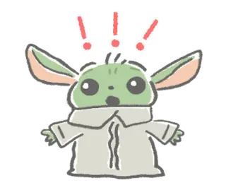 😱 Grogu The Mandalorian baby yoda, star wars, carino, scioccato, sorpreso telegram sticker