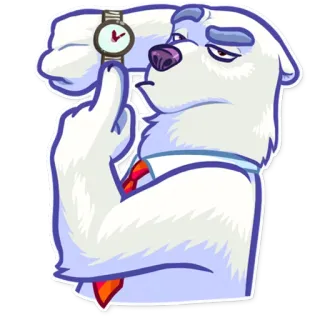 ⌚ oso, dibujos animados, esperando, mirar, aburrido, animal whatsapp sticker