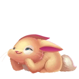 🙃 토끼, 귀여운, 동물, 만화, 졸린, 귀엽 telegram sticker