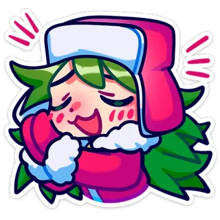 ☺️ Мультфильм, Аниме, Милый, Зима, Шапка, Весёлый telegram sticker